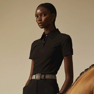 黑人女性身着马术风格服饰