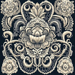 复古精致蕾丝花卉图案设计