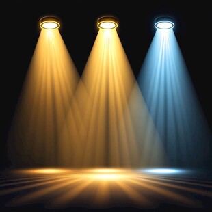 三色舞台聚光灯效果展示