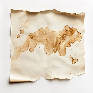 染有咖啡渍的破旧纸张