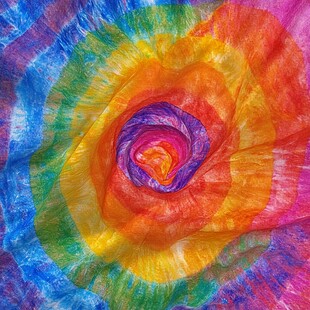 多彩螺旋扎染艺术图案