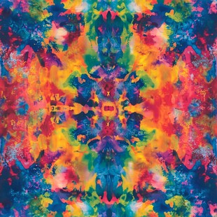 绚丽多彩抽象几何水彩图案