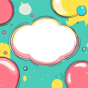 梦幻气泡背景空白云框