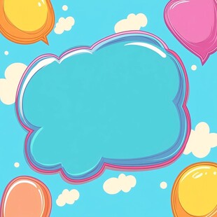 梦幻气球背景空白对话框