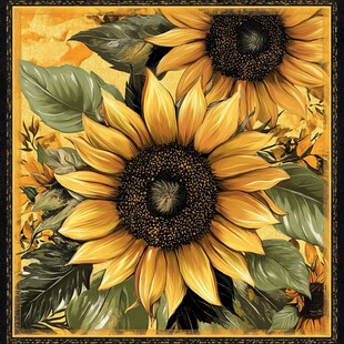 向日葵花卉装饰艺术图案