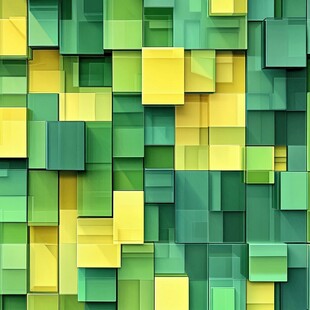 绿黄方块构成的立体背景