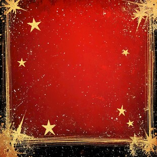 红底金饰星星背景图