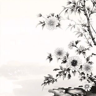 水墨菊花图