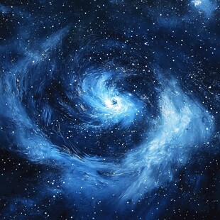 梦幻蓝色旋涡星系宇宙图