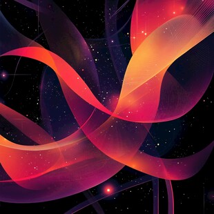 炫彩流光丝带星空背景图