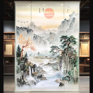 中式山水屏风画艺术之美