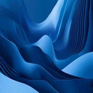 蓝色流动质感抽象艺术图形
