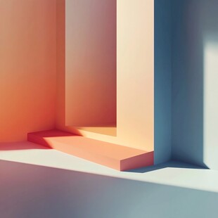 多彩几何空间光影场景