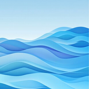 蓝色渐变海浪抽象背景图