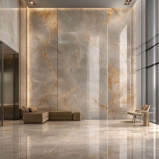 奢华大理石墙面的现代大厅