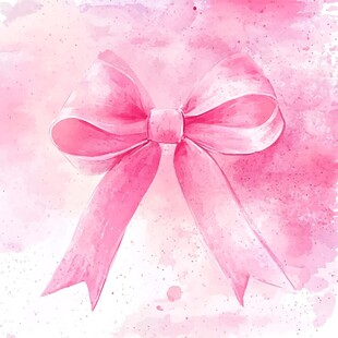 粉色水彩蝴蝶结装饰图案