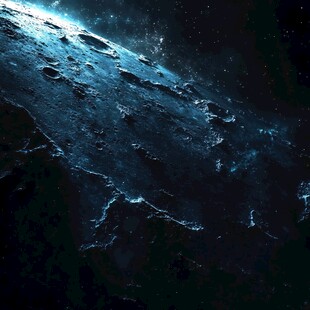 月球表面的深邃宇宙景象