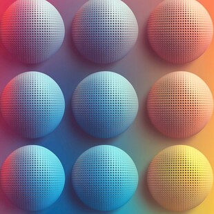 多彩带孔球体的创意图案