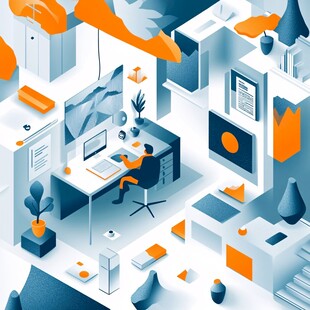 创意办公场景中的工作者