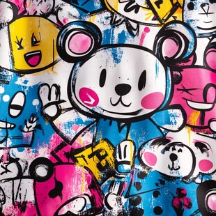 卡通涂鸦风多彩萌趣图案