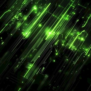 绿色炫光科技感线条背景