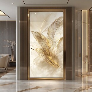 奢华羽毛玄关艺术装饰画