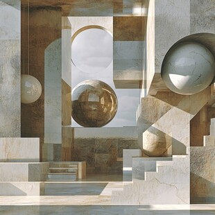 几何大理石艺术空间场景