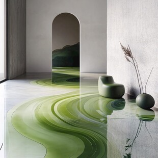 绿意流动的现代室内空间