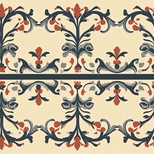 复古花卉几何图案装饰花纹