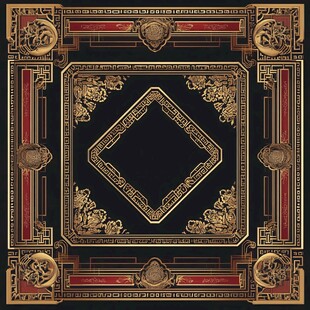 奢华古典方形装饰图案