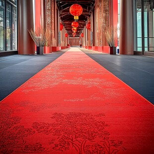 中式长廊红地毯喜庆场景