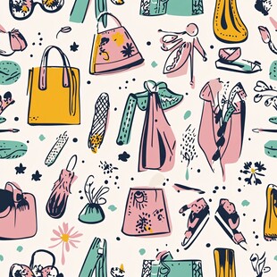 时尚服饰配件手绘图案