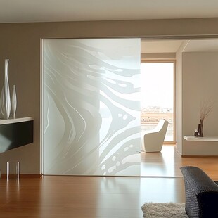 现代家居的磨砂玻璃隔断