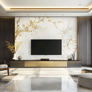 新中式大理石电视背景墙设计