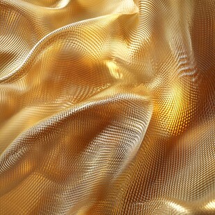 金色丝质面料纹理特写