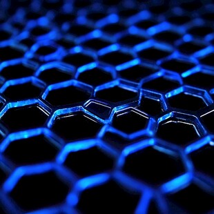 蓝色六边形蜂窝状科技图案