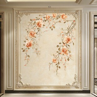 欧式花卉艺术玄关背景墙