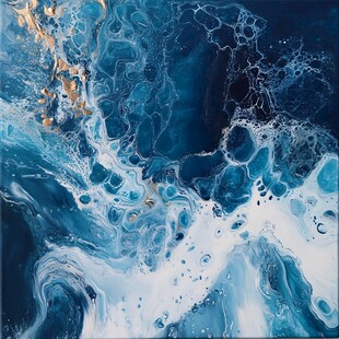 蓝色流体艺术抽象纹理画面