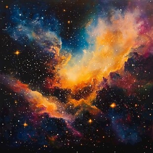 梦幻绚丽的宇宙星云图景