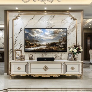 奢华大理石电视背景墙设计