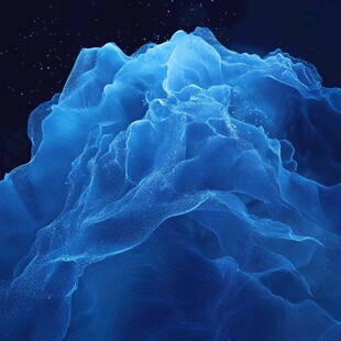 梦幻蓝色冰山夜景图