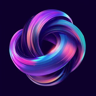 炫彩流动环形抽象艺术图形