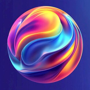 炫彩流体球体艺术效果图