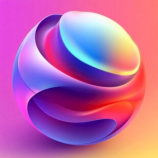 炫彩立体渐变几何球体