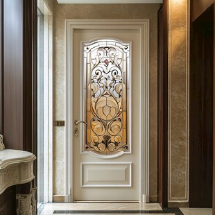 欧式雕花玻璃入户门
