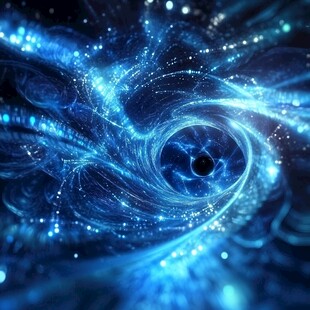 梦幻蓝色宇宙漩涡光影