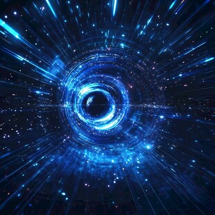 蓝色炫光科技感宇宙漩涡