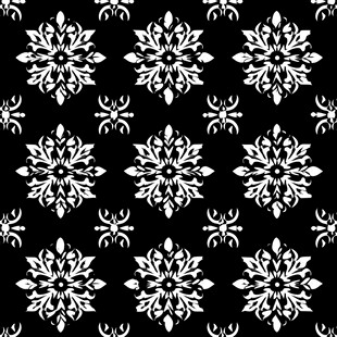黑白花卉几何图案纹理