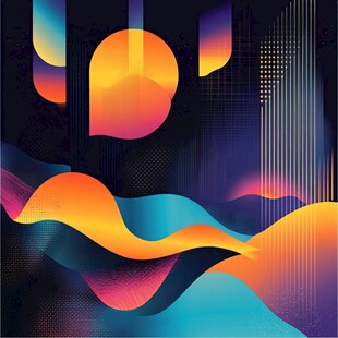 绚丽动感几何抽象艺术背景