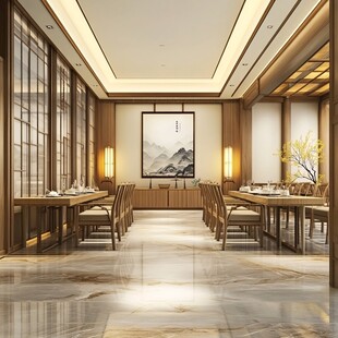 中式雅致餐厅室内空间设计